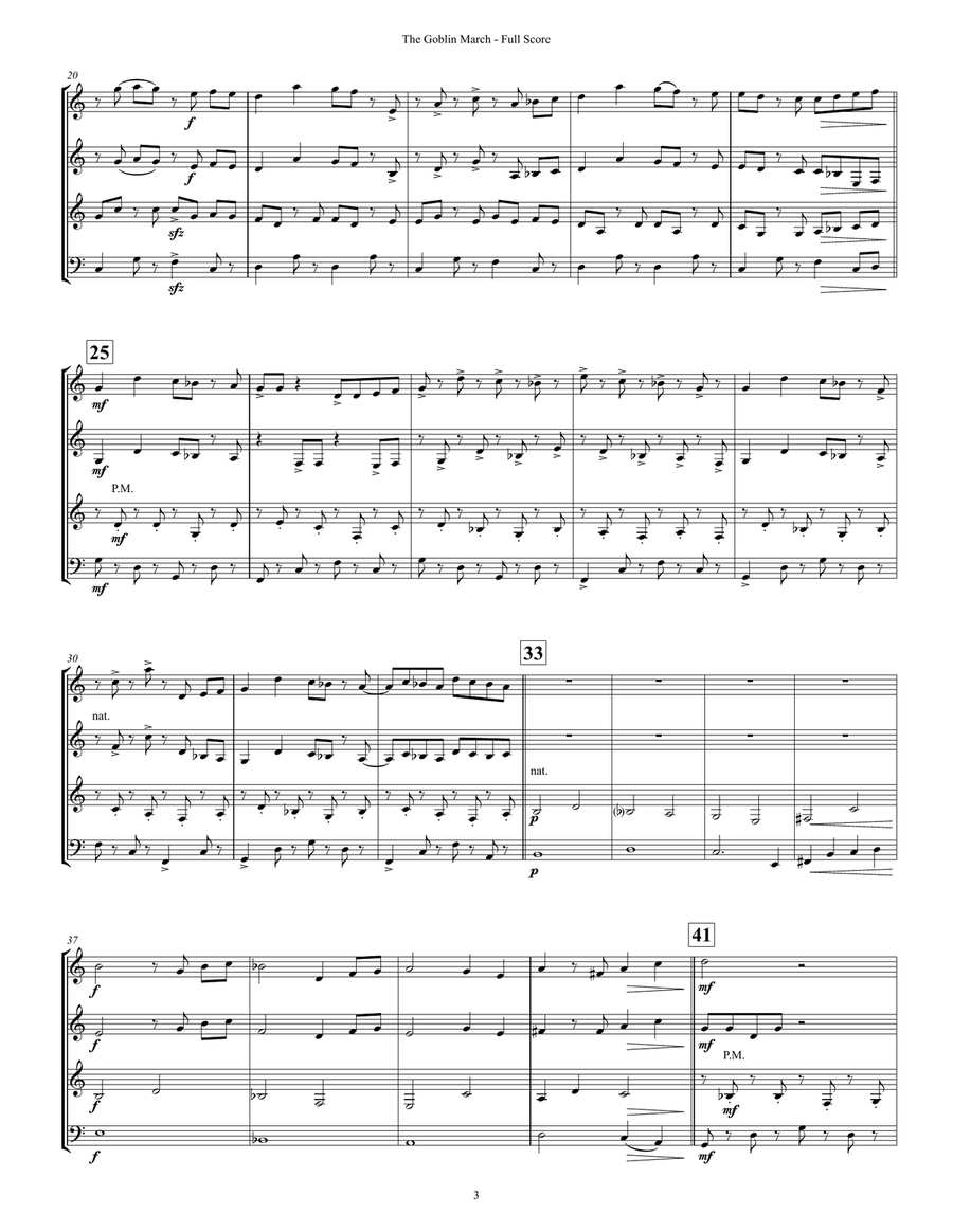 The Goblin March (for Guitar Quartet) Guitar Ensemble scores gallery preview page 4