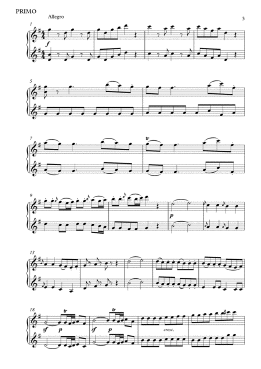 Eine Kleine Nachtmusik (Allegro) Piano scores gallery preview page 3
