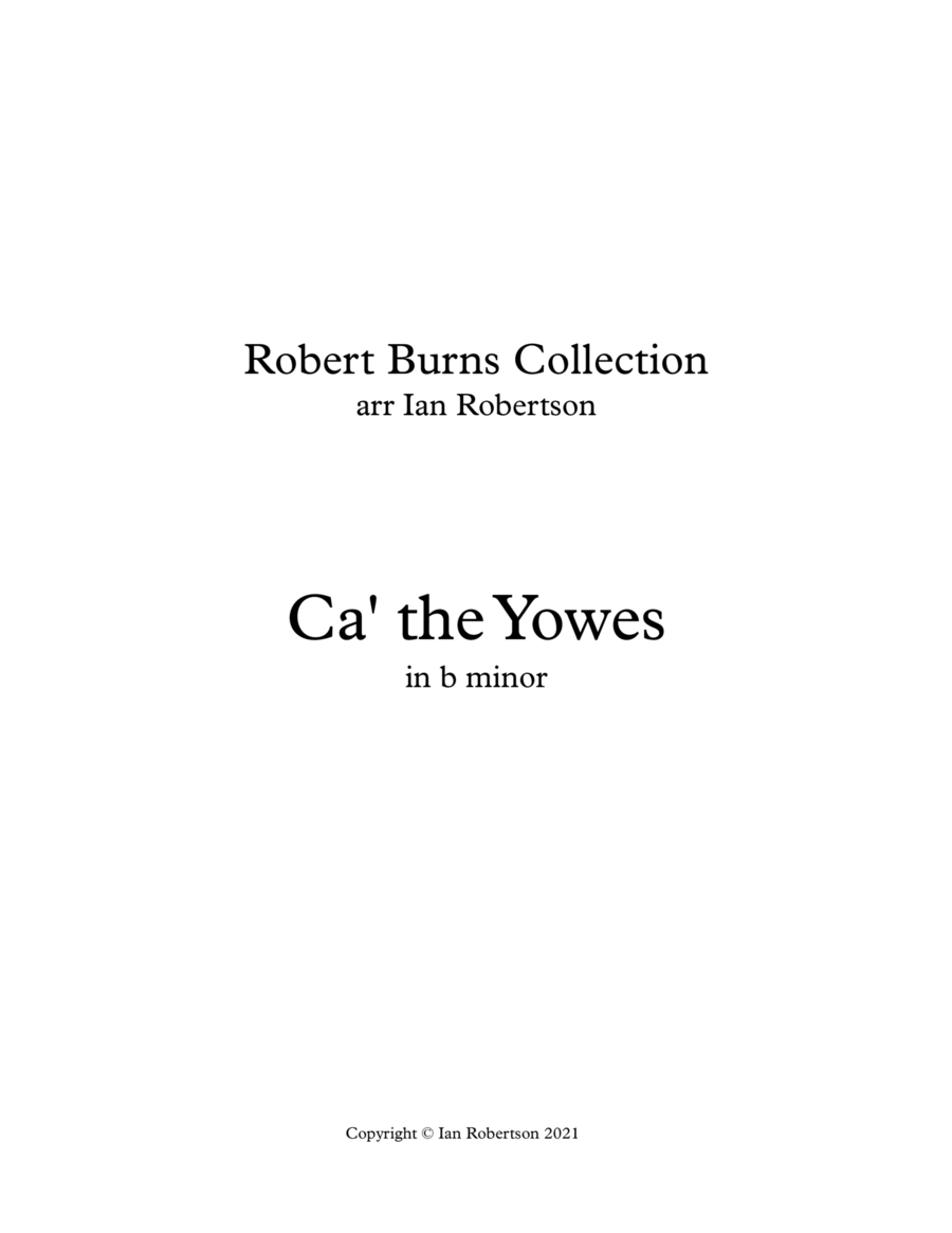 Ca' the Yowes in b minor (Burns) Voice scores gallery preview page 1