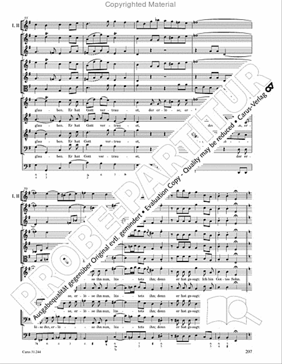 St. Matthew Passion (Matthaus-Passion) 4-Part scores gallery preview page 209