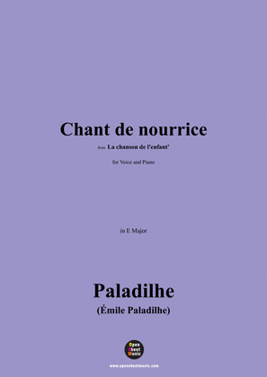 Paladilhe-Chant de nourrice,from 'La chanson de l'enfant',in E Major