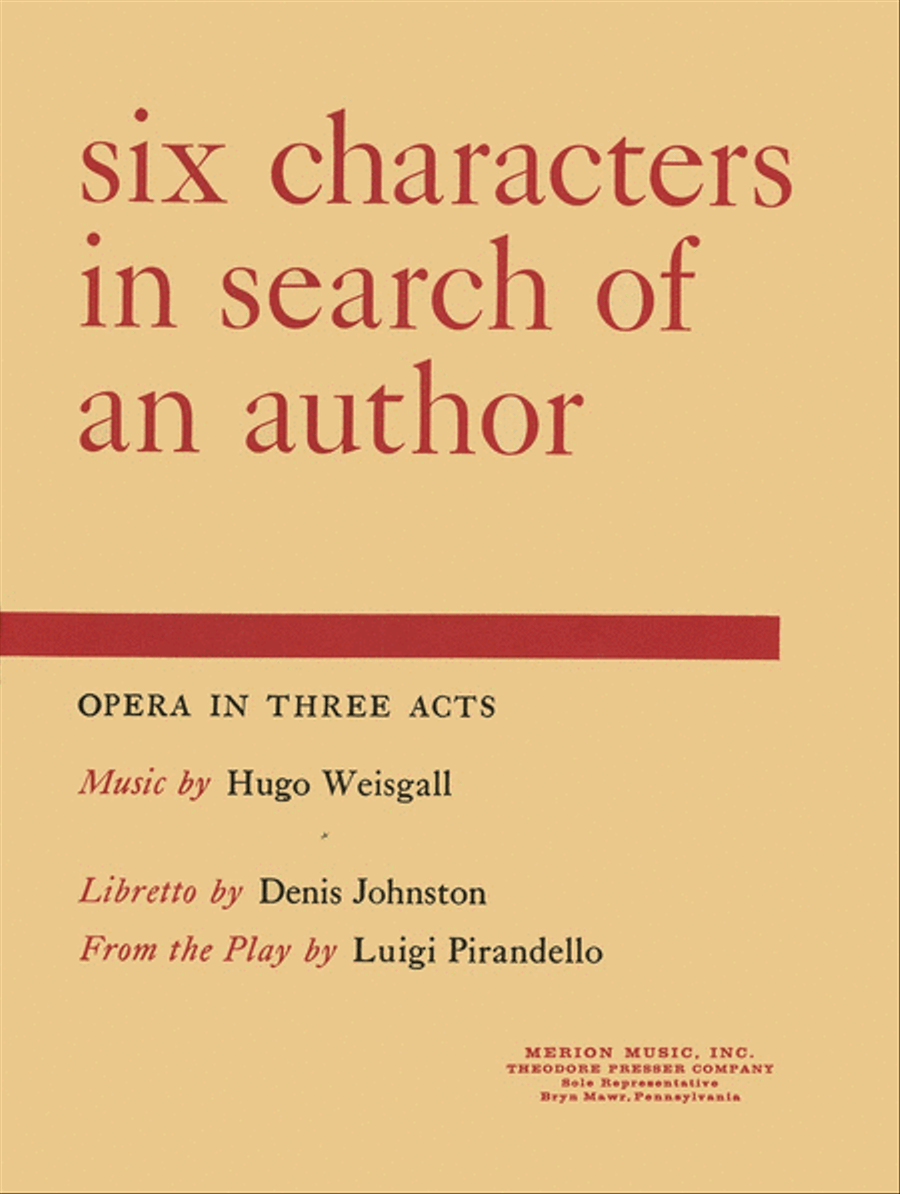 Six Characters In Search Of An Author Orchestra scores gallery preview page 1