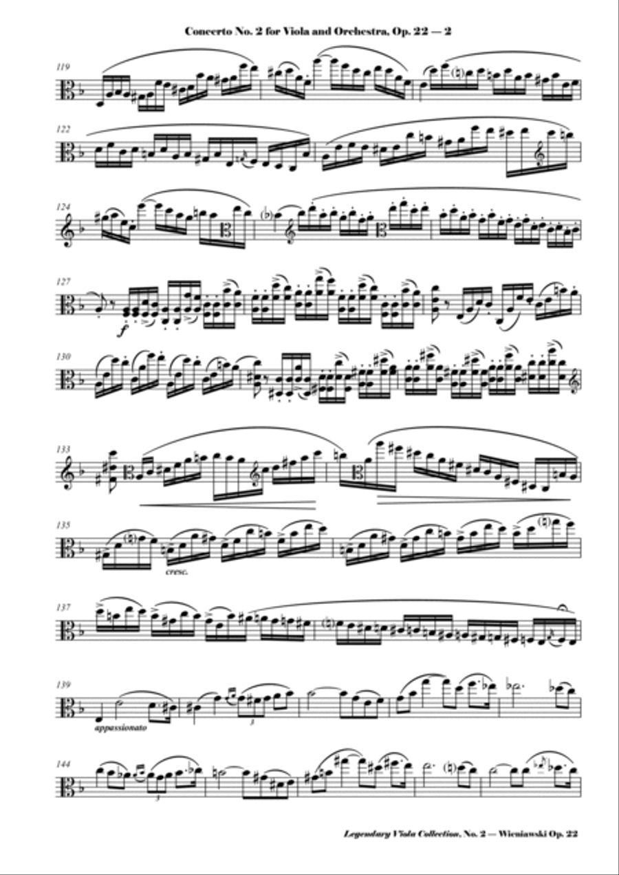 Wieniawski - Viola Concerto No. 2, Op. 22 - Legendary Viola Collecton - No. 2 Viola Solo scores gallery preview page 3