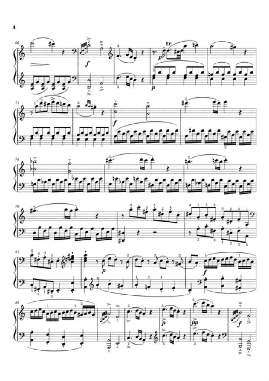 Mozart - Piano Sonata No.7 in C major, K.309/284b - 1st Mov Original With Fingered - For Piano Solo Piano Solo scores gallery preview page 4