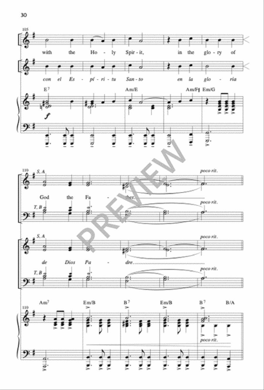 Mass of the Sun of Justice / Misa Sol de Justicia 4-Part scores gallery preview page 30