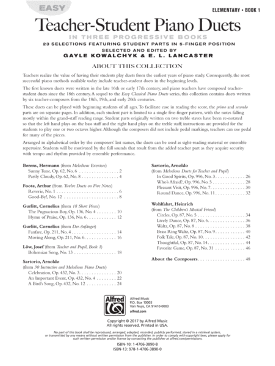 Easy Teacher-Student Piano Duets 1-3 (Value Pack) Easy Teacher-Student Piano Duets 1-3 (Value Pack) Piano Method scores gallery preview page 11