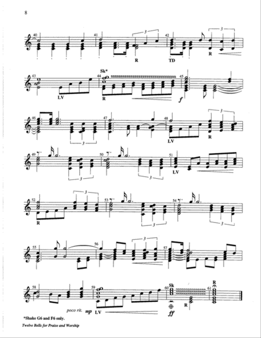 Twelve Bells for Praise and Worship Handbell Choir scores gallery preview page 4