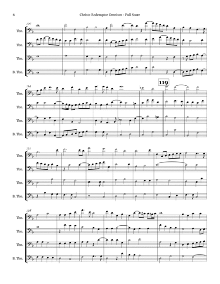 Christe Redemptor Omnium - Trombone Quartet Brass Quartet scores gallery preview page 6
