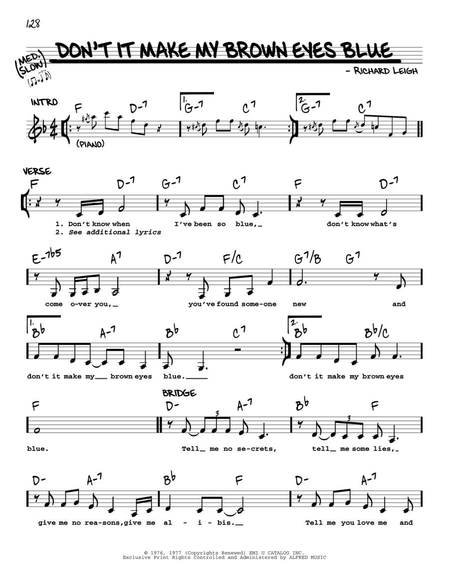 Don't It Make My Brown Eyes Blue Voice scores gallery preview page 1