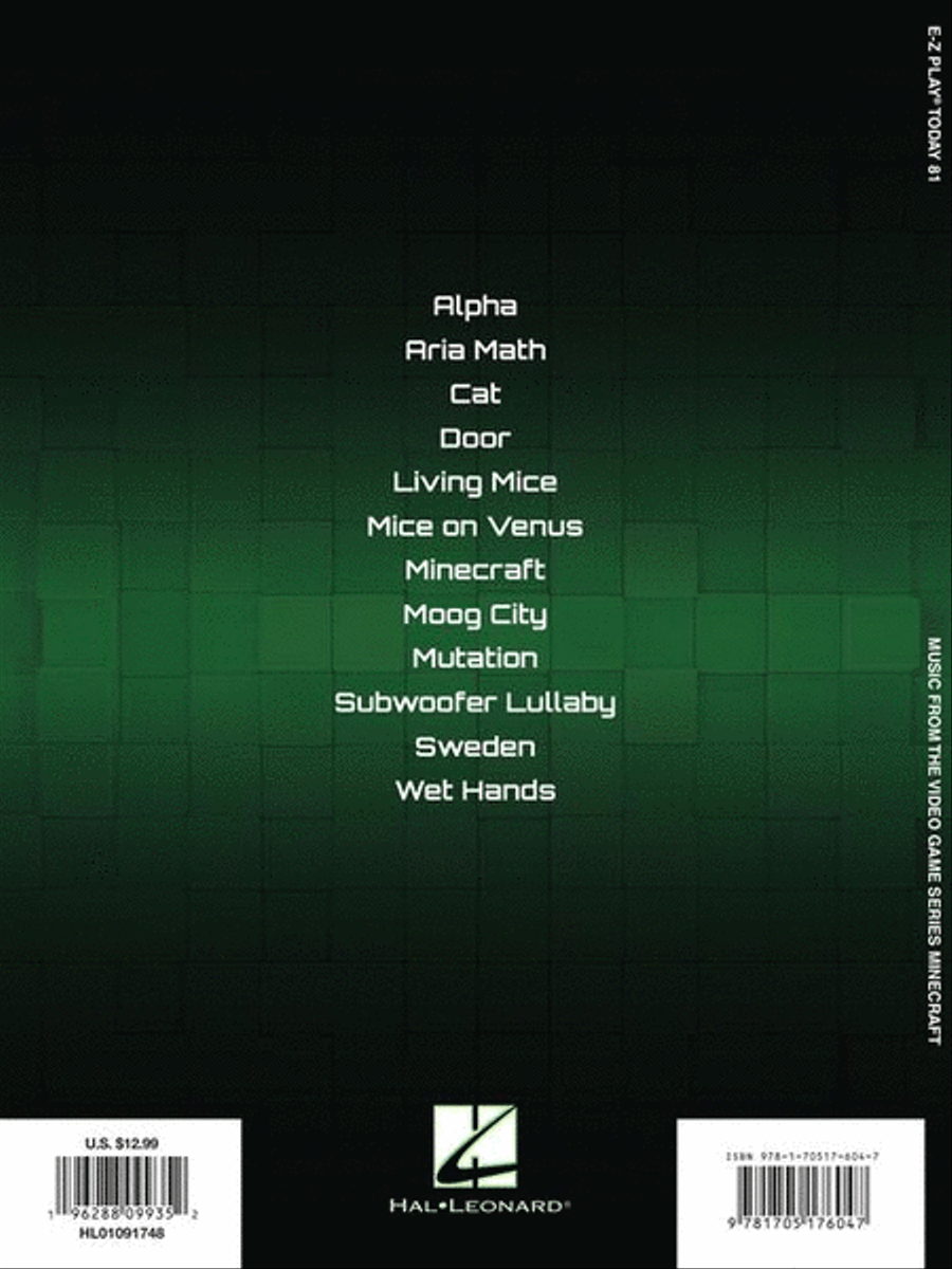 Music from the Video Game Series Minecraft Easy Piano scores gallery preview page 7