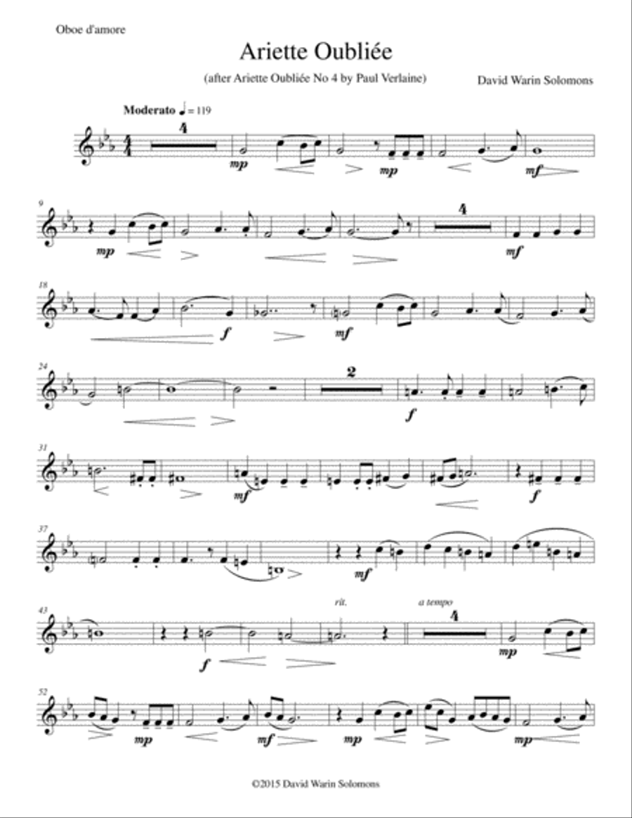 Alternative Oboe d'amore parts for the Esprit de Cor collection Oboe scores gallery preview page 5
