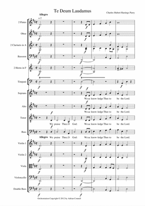 Parry - Te Deum Orchestrated by Adrian Connell - Full Score