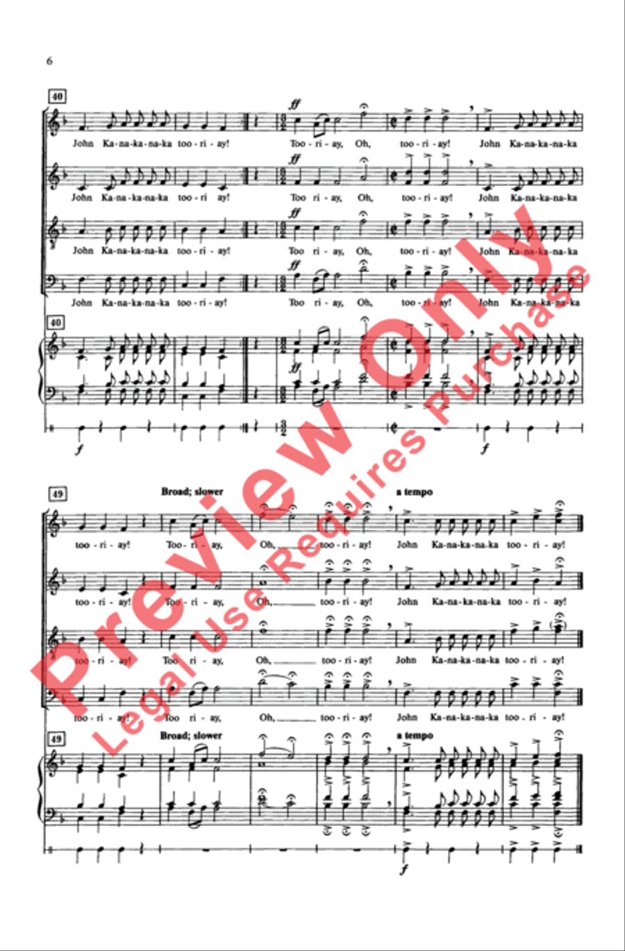 John Kanaka John Kanaka 4-Part scores gallery preview page 6