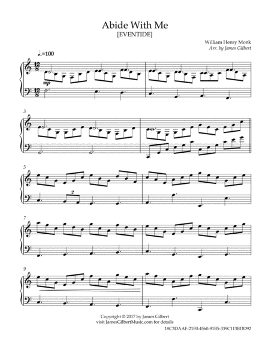 Abide With Me Piano Solo scores gallery preview page 2
