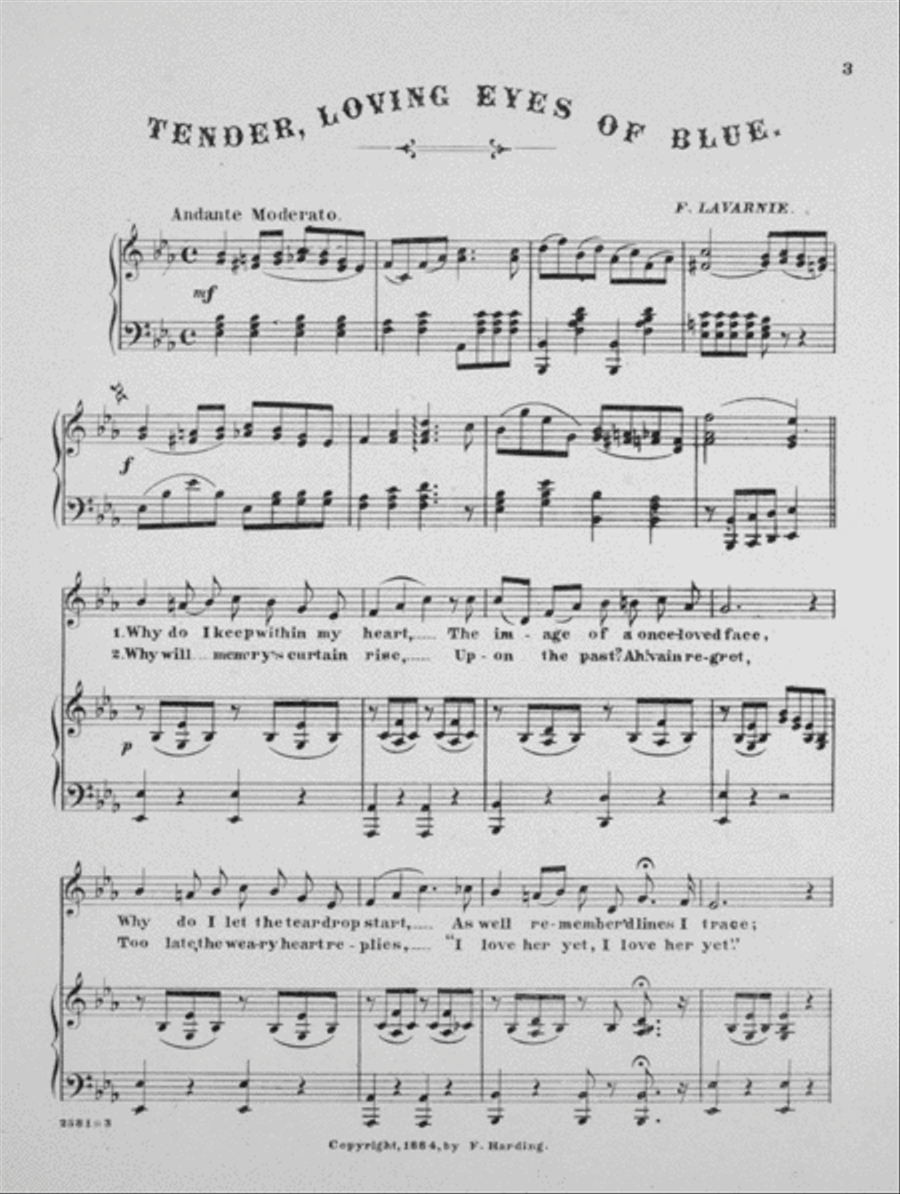 Tender Loving Eyes of Blue. Song and Chorus 4-Part scores gallery preview page 2