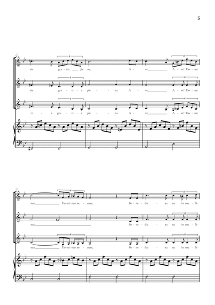 Schubert Ave Maria • SSA choir sheet music with easy piano accompaniment image number null