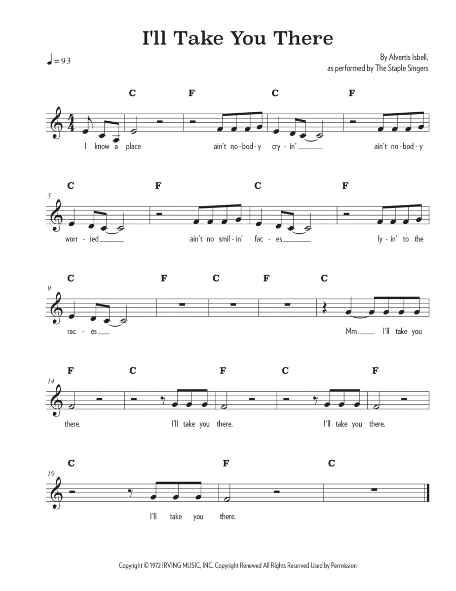 I'll Take You There I'll Take You There Electric Guitar scores gallery preview page 1