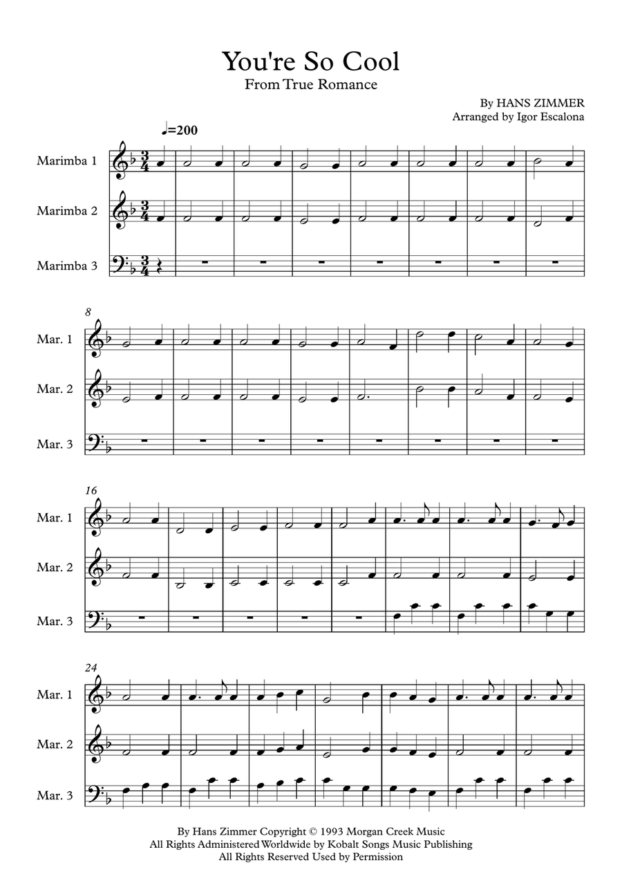 You're So Cool You're So Cool Percussion Ensemble scores gallery preview page 2