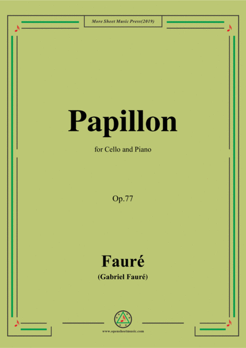 Fauré-Papillon,Op.77,for Cello and Piano image number null