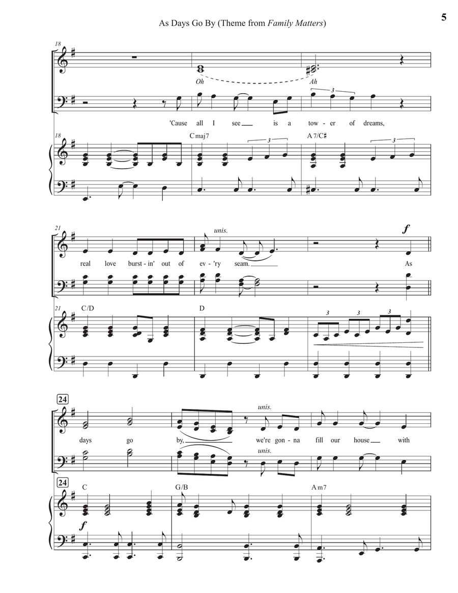 As Days Go By - Opening Theme 4-Part scores gallery preview page 5