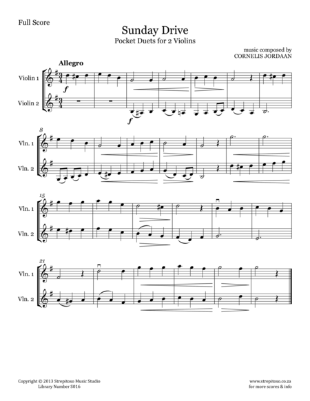 Strepitoso Violin Method - Pocket Duets for 2 violins