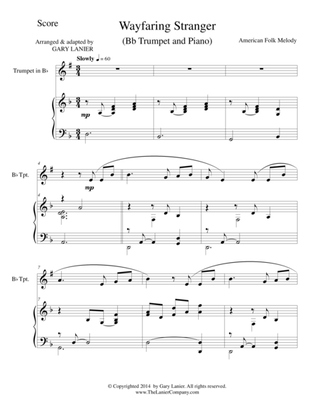 WAYFARING STRANGER (Bb Trumpet/Piano and Trumpet Part)