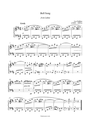 Delibes - Bell song from Lakme (Easy piano arrangement)