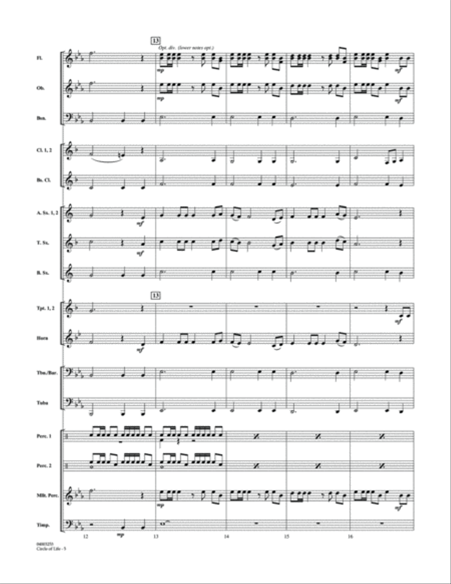 Circle of Life (from The Lion King) (arr. Michael Sweeney) - Full Score Concert Band scores gallery preview page 4