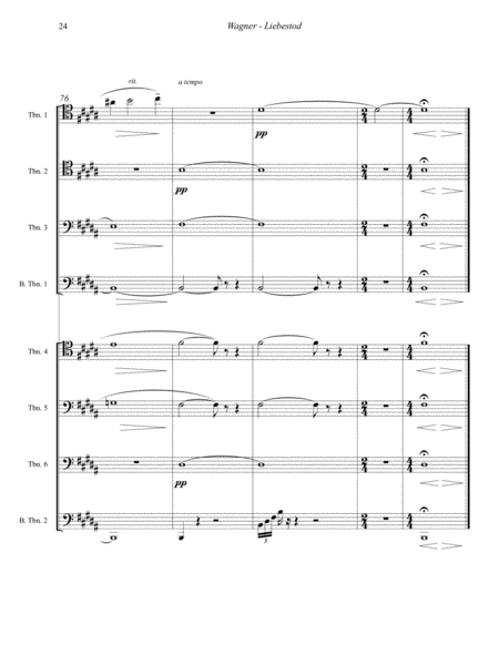 Liebestod from Tristan and Isolde for Trombone Octet image number null