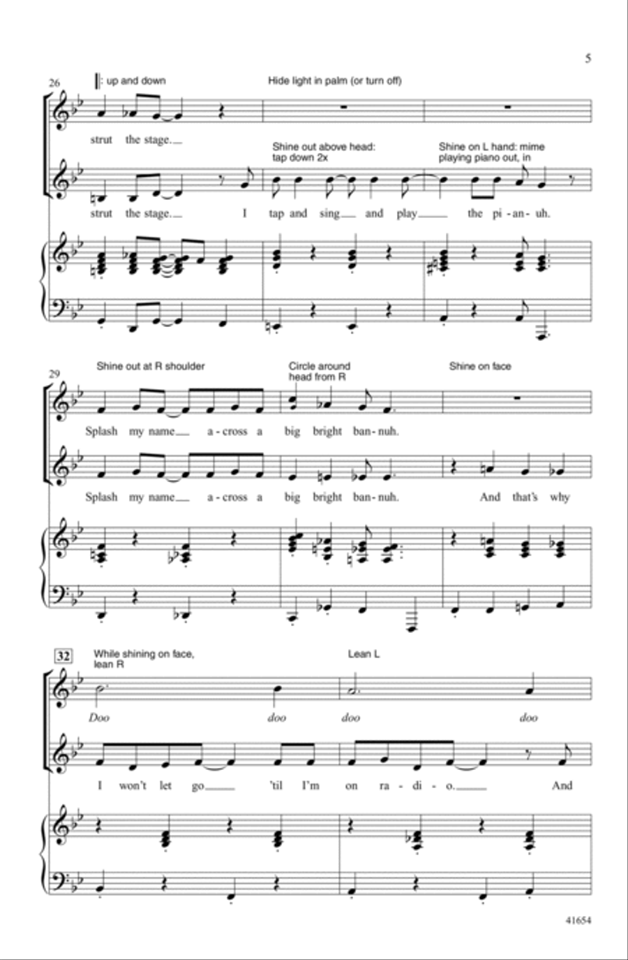 When I Get My Name in Lights Choir scores gallery preview page 4