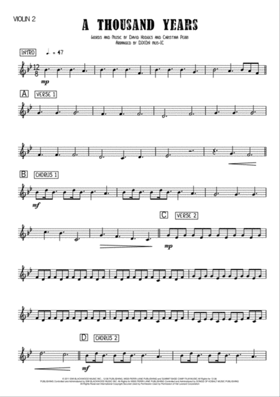 A Thousand Years A Thousand Years String Quartet scores gallery preview page 3