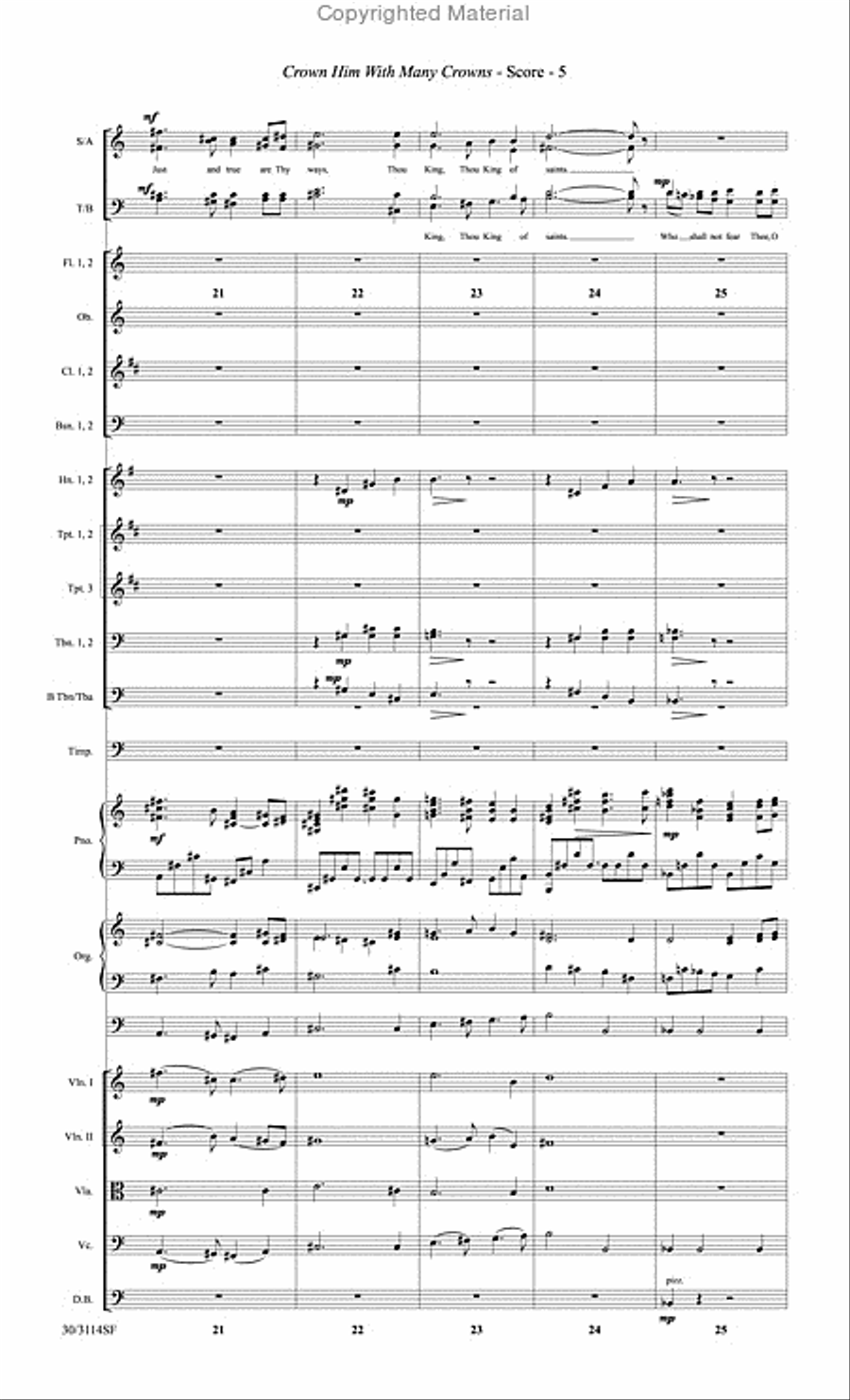 Crown Him With Many Crowns - Full Orchestra Score and Parts Choir scores gallery preview page 6