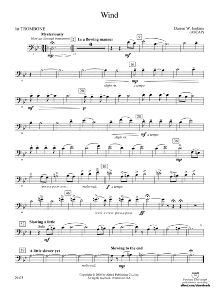 Wind: 1st Trombone Wind: 1st Trombone Concert Band scores gallery preview page 1
