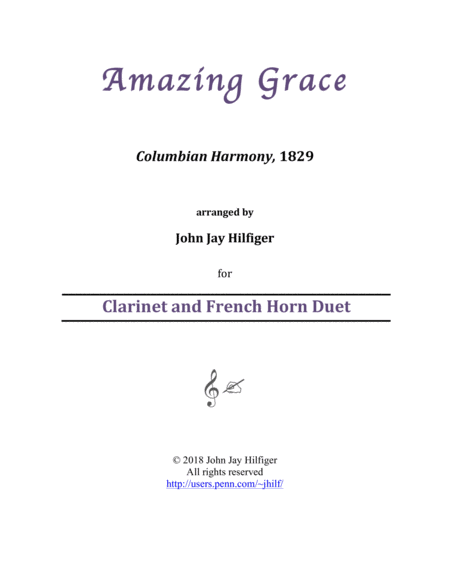Amazing Grace for Clarinet and Horn Duet image number null