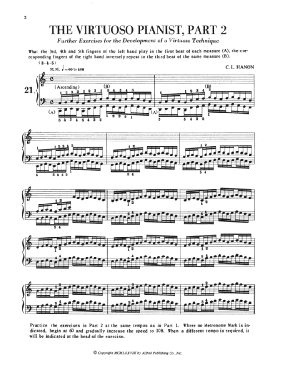 Hanon -- The Virtuoso Pianist in 23 Exercises, Book 2