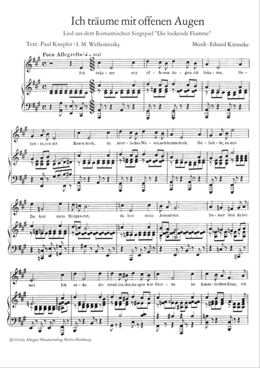 Ich traume mit offenen Augen Piano, Vocal scores gallery preview page 3