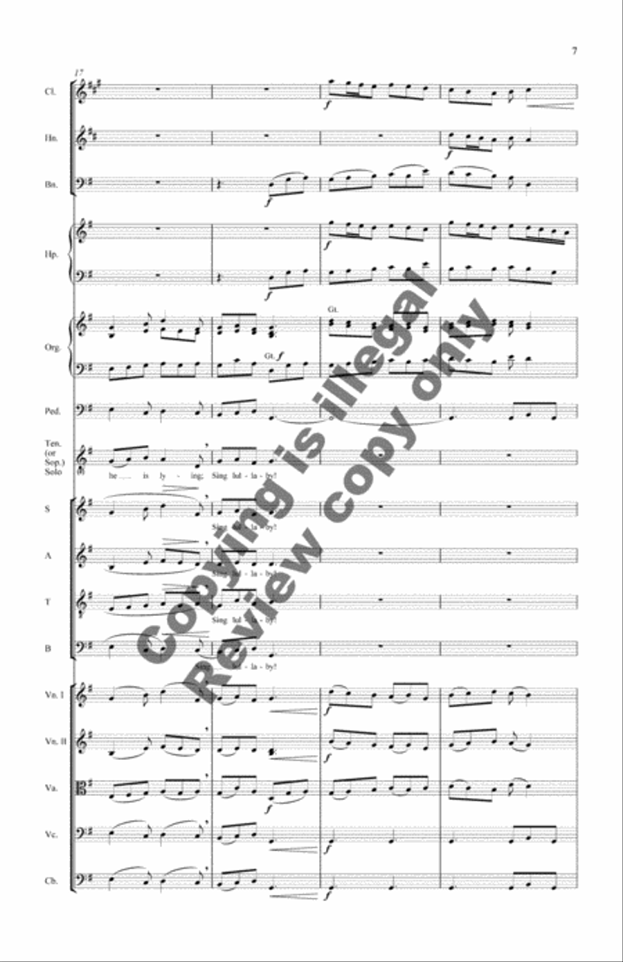 Sing Lullaby (Orchestral Version Score) Choir scores gallery preview page 7