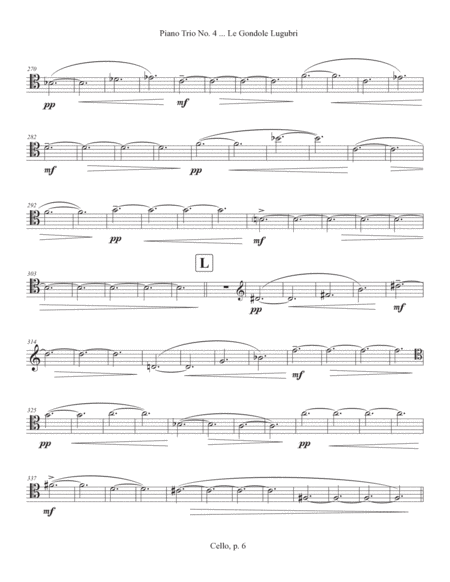 Piano Trio No. 4 ... Le Gondole Lugubri (2022) cello part