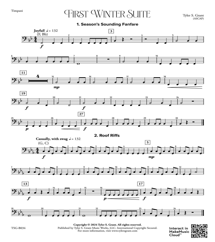 Book cover for First Winter Suite: Timpani