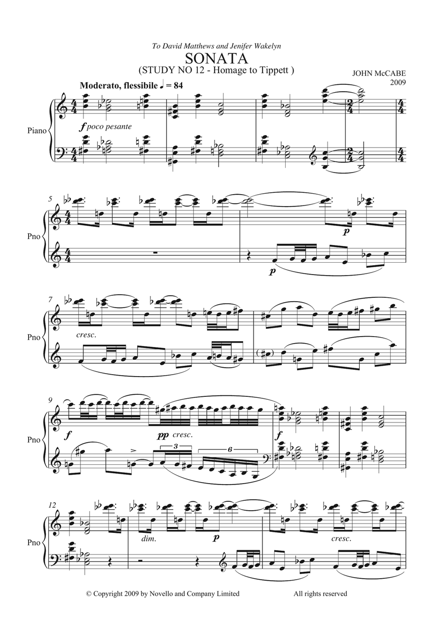 Sonata (Study No. 12) Piano Method scores gallery preview page 1