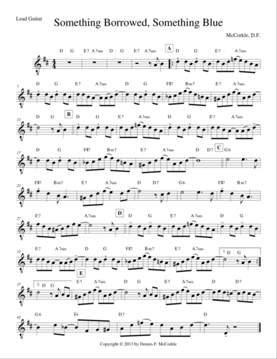 Something Borrowed, Somethiing Blue (for Two Guitars) Set of Parts scores gallery preview page 1