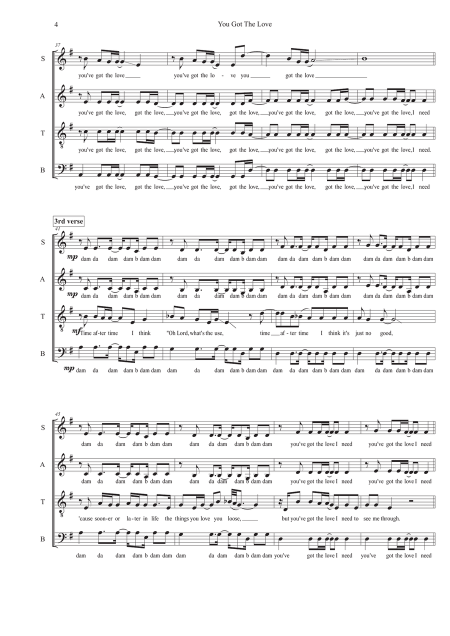 You Got The Love 4-Part scores gallery preview page 4