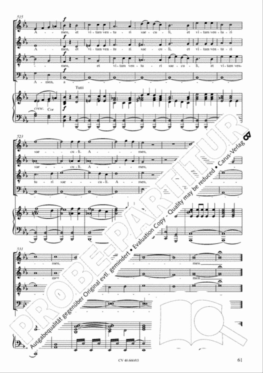 Mass in E flat major (Messe in Es) SATTB scores gallery preview page 62