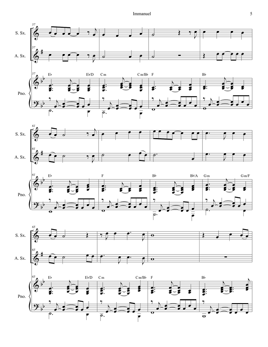 Immanuel Soprano Saxophone scores gallery preview page 5