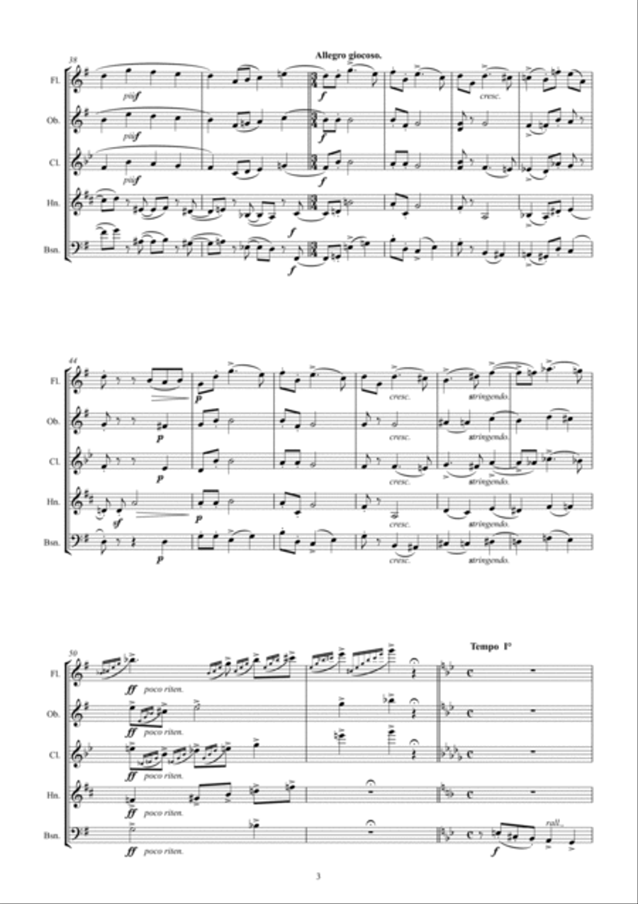 Tchaikovsky - Russian Summer (for Wind Quintet) -1.Barcarole 2.Song of the Reaper 3.Harvest Song- Woodwind Quintet scores gallery preview page 5