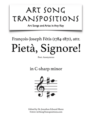Book cover for FÉTIS: Pietà, Signore! (transposed to C-sharp minor)