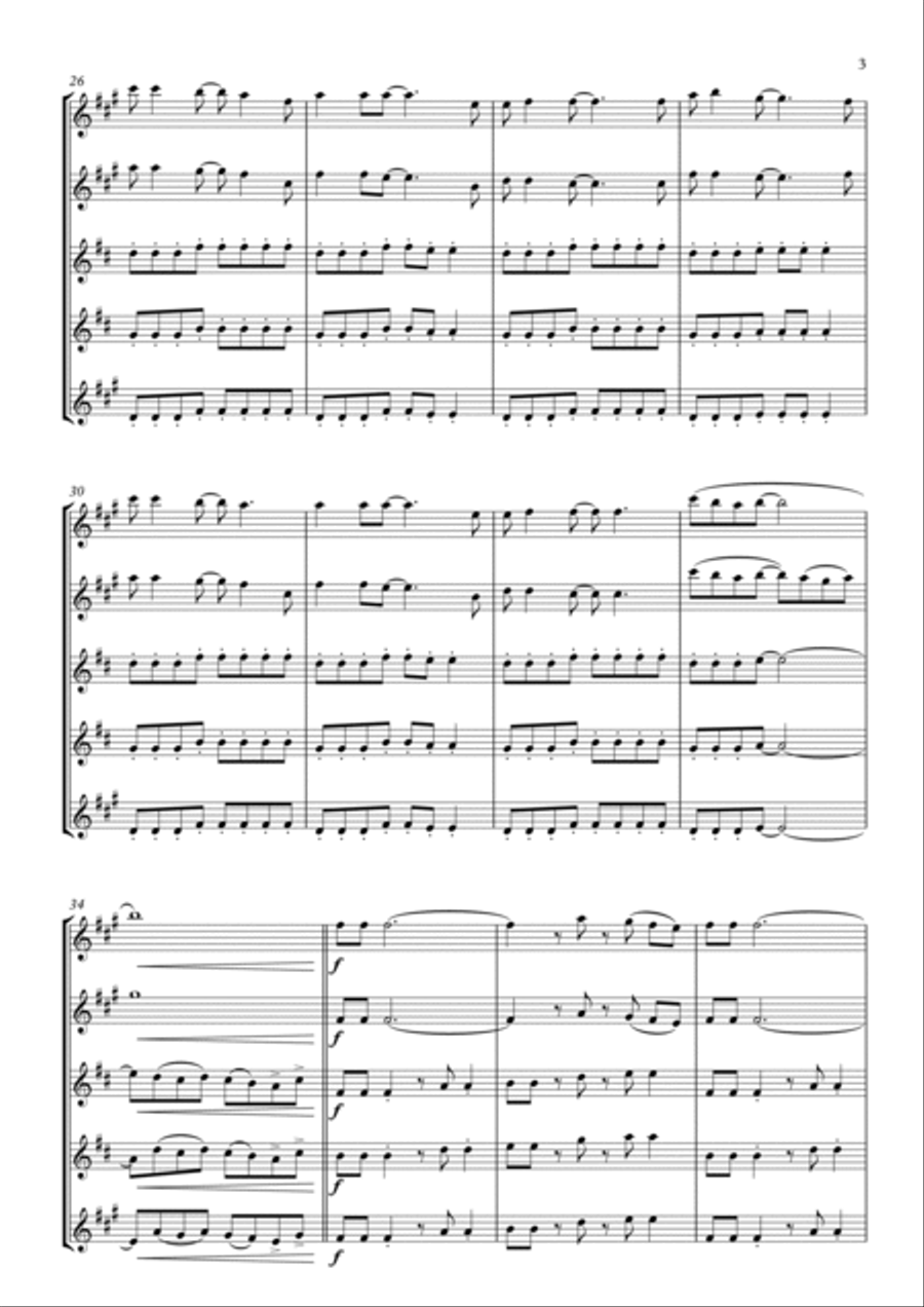 Rock You Like A Hurricane Saxophone Quintet scores gallery preview page 3