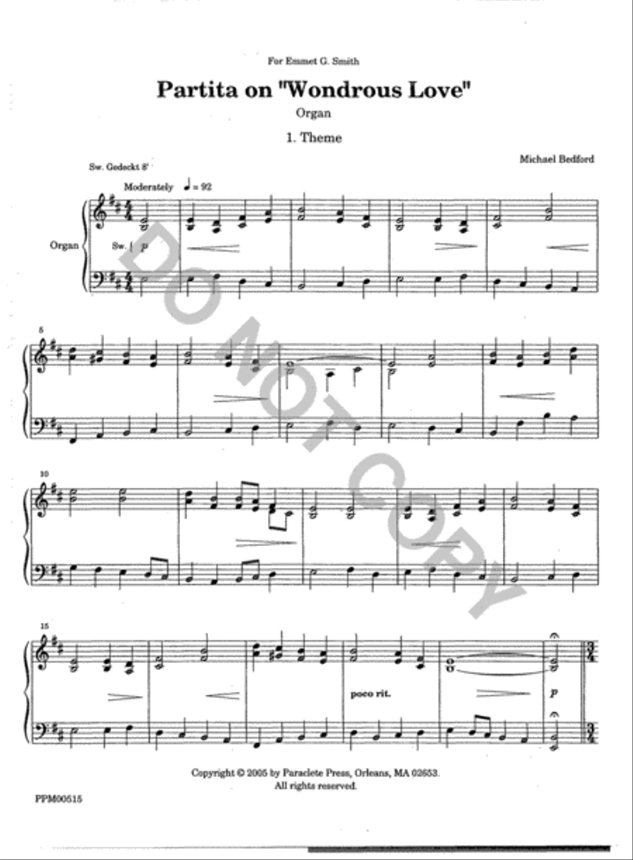 Partita on Wondrous Love Partita on Wondrous Love Organ scores gallery preview page 2