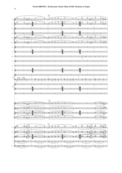 Thérèse Brenet: Rondel for SATB chorus, orchestra and organ, score