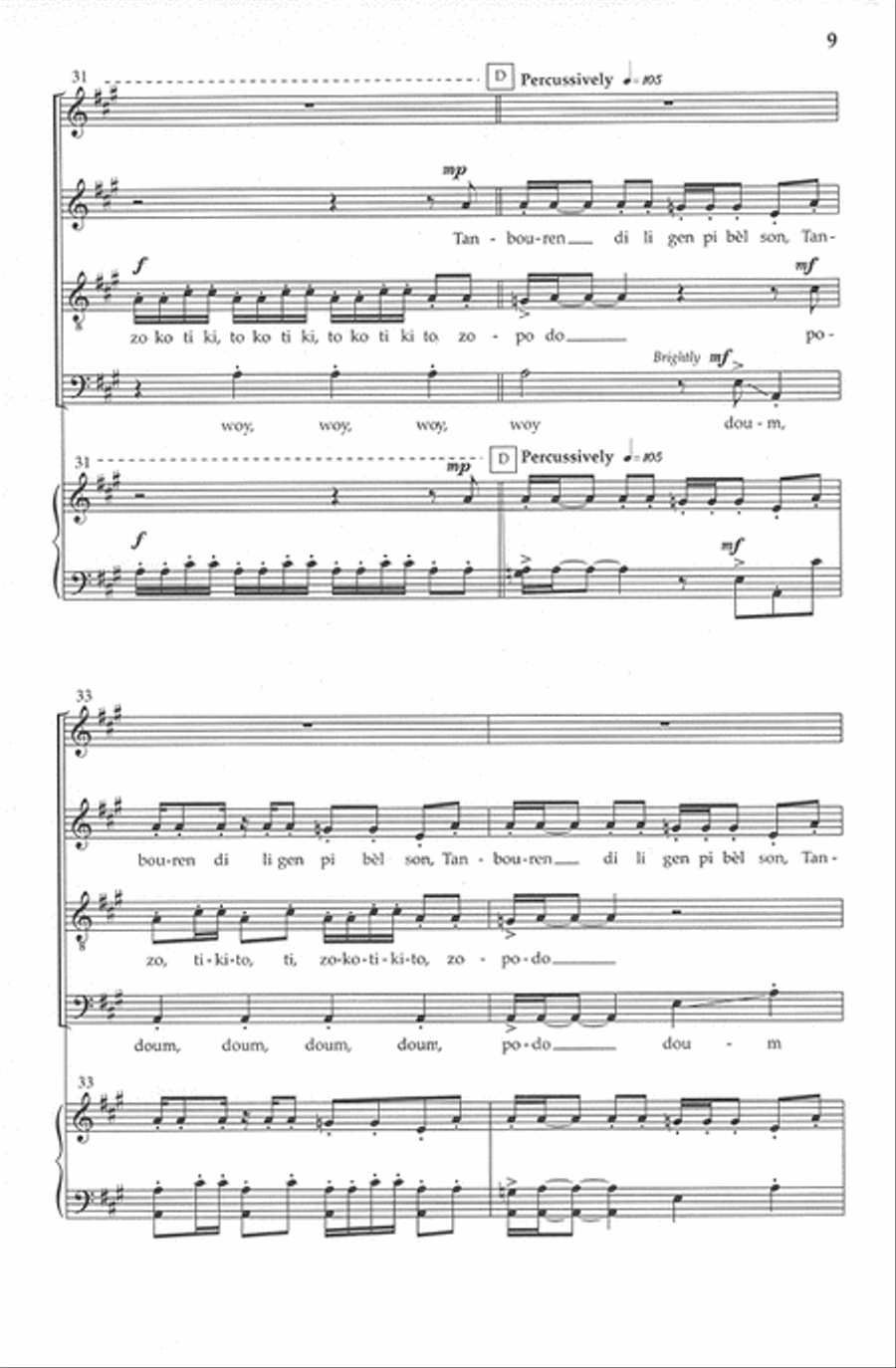 Twa Tanbou 4-Part scores gallery preview page 8